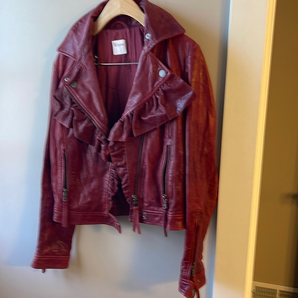 Preowned in good condition Red Valentino Moto biker leather jacket